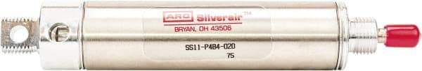 ARO/Ingersoll-Rand - 3" Stroke x 1-1/2" Bore Single Acting Air Cylinder - 1/8 Port, 7/16-20 Rod Thread, 200 Max psi, -40 to 160°F - USA Tool & Supply