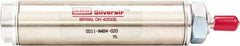 ARO/Ingersoll-Rand - 2" Stroke x 1-1/16" Bore Single Acting Air Cylinder - 1/8 Port, 5/16-24 Rod Thread, 200 Max psi, -40 to 160°F - USA Tool & Supply