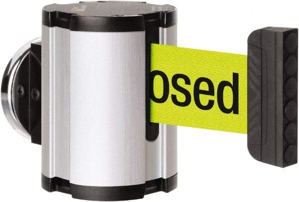 Lavi Industries - 3-1/2" High x 2-1/2" Long x 2-1/2" Wide Magnetic Wall Mount Barrier - Aluminum, Satin Chrome Finish, Satin Aluminum, Use with Magnetic Wall Mount Barriers - USA Tool & Supply