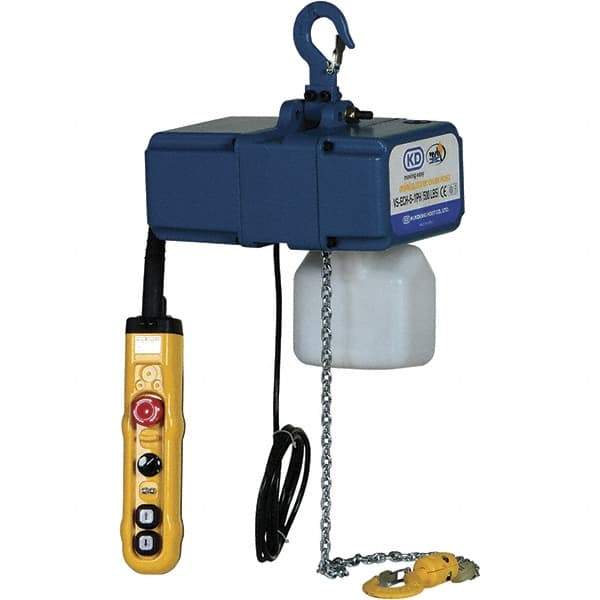 Vestil - 1/4 Ton Capacity, 0 to 49 FPM Lift Speed, 220 Volt, Electric Chain Hoist - 0.5 Output hp, 13' Max Lift - USA Tool & Supply