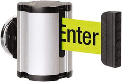 Lavi Industries - 3-1/2" High x 2-1/2" Long x 2-1/2" Wide Magnetic Wall Mount Barrier - Aluminum, Satin Chrome Finish, Satin Aluminum, Use with Magnetic Wall Mount Barriers - USA Tool & Supply