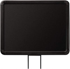 Lavi Industries - 11" High x 8-1/2" Long x 8-1/2" Wide Barrier Sign Frame - Aluminum, Powdercoat Finish, Black, Use with Stanchion - USA Tool & Supply