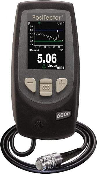 Made in USA - 0 to 250 mil Color LCD Coating Thickness Gage - For Use with PosTector 200, 6000, DPM, SPG & UTG Probes - USA Tool & Supply