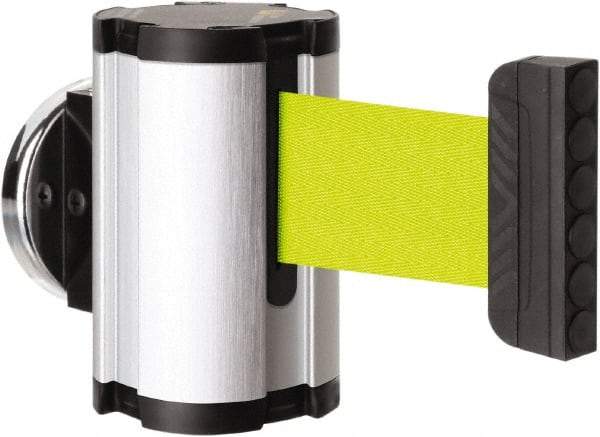 Lavi Industries - 3-1/2" High x 2-1/2" Long x 2-1/2" Wide Magnetic Wall Mount Barrier - Aluminum, Satin Chrome Finish, Satin Aluminum, Use with Magnetic Wall Mount Barriers - USA Tool & Supply