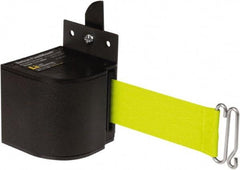 Lavi Industries - 3-1/2" High x 3-1/4" Long x 3-1/4" Wide Retractable Barrier Belt - Aluminum, Powdercoat Finish, Black, Use with Upright - USA Tool & Supply