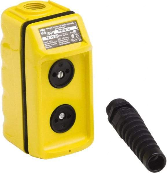 Schneider Electric - 2 Operator, Pushbutton Pendant Control Station - No Legend, Momentary Switch, 4NO/4NC Contact, NEMA 1, 3, 3R, 4, 4X - USA Tool & Supply