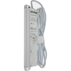 Leviton - 4 Outlets, 125 VAC15 Amps, 15' Cord, Standard Power Outlet Strip - Wall/Surface Mount, 5-20 NEMA Configuration, 1' Strip, UL 60601-1 - USA Tool & Supply