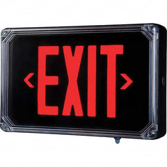 Hubbell Lighting - Illuminated Exit Signs Number of Faces: 2 Letter Color: Red - USA Tool & Supply