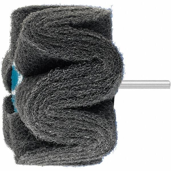 PFERD - 4" Diam x 2" Face Width, Silicon Carbide Nonwoven Mounted Flap Wheel - 1/4" Shank Mount, 280 Grit, 6,000 Max RPM - USA Tool & Supply