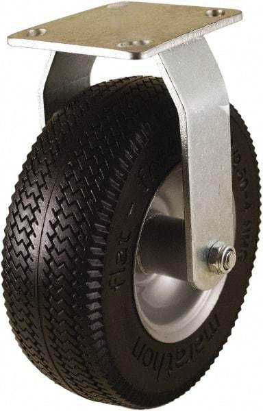 Marathon Industries - 8" Diam x 3-19/64" Wide x 10" OAH Top Plate Mount Rigid Caster - Polyurethane, 275 Lb Capacity, 4 x 4-1/2" Plate - USA Tool & Supply