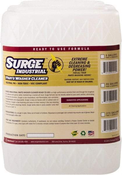 Surge Industrial - 5 Gal Pail Parts Washer Fluid - Water-Based - USA Tool & Supply