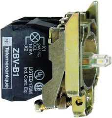Schneider Electric - 24 V Green Lens LED Indicating Light - Screw Clamp Connector, Vibration Resistant - USA Tool & Supply