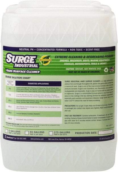 Surge Industrial - 5 Gal Bucket Cleaner/Degreaser - Liquid, Neutral pH, Unscented - USA Tool & Supply