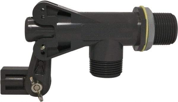 Control Devices - 1" Pipe, PVC, Angle Pattern-Single Seat, Mechanical Float Valve - 100 psi, MNPT End Connections - USA Tool & Supply
