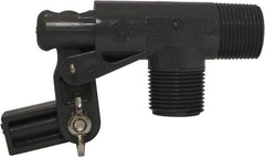 Control Devices - 3/4" Pipe, PVC, Angle Pattern-Single Seat, Mechanical Float Valve - 100 psi, MNPT End Connections - USA Tool & Supply