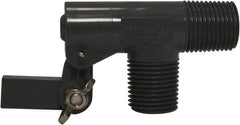 Control Devices - 1/2" Pipe, PVC, Angle Pattern-Double Seat, Mechanical Float Valve - 100 psi, MNPT End Connections - USA Tool & Supply