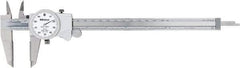 Mitutoyo - 0" to 8" Range, 0.001" Graduation, 0.1" per Revolution, Dial Caliper - White Face, 50mm Jaw Length - USA Tool & Supply