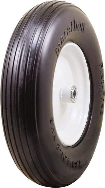 Marathon Industries - 3-45/64" Wide x 15-1/2" High x 4" Deep Flat Free Hand Truck Tire - 500 Lb Load Capacity - USA Tool & Supply