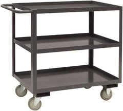 Durham - 1,200 Lb Capacity, 18" Wide x 36" Long x 37-5/8" High Service Cart - 3 Shelf, Steel, 2 Rigid/2 Swivel Casters - USA Tool & Supply
