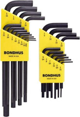 Bondhus - 22 Piece L-Key Hex Key Set - Hex Range 0.05 to 5/16", Protanium High Torque Steel - USA Tool & Supply