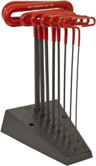 Bondhus - 8 Piece T-Handle Cushion Grip Hex Key Set - Hex Range 2 to 10mm, Protanium High Torque Steel - USA Tool & Supply