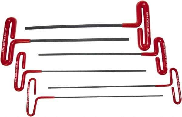 Bondhus - 6 Piece T-Handle Cushion Grip Hex Key Set - Hex Range 2 to 6mm, Protanium High Torque Steel - USA Tool & Supply