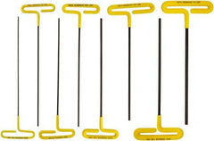 Bondhus - 8 Piece T-Handle Cushion Grip Hex Key Set - Hex Range 3/32 to 1/4", Protanium High Torque Steel - USA Tool & Supply