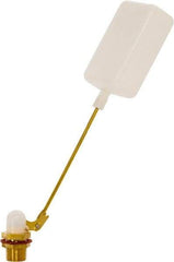 Control Devices - 1/2" Pipe, Brass, Angle Pattern-Single Seat, Mechanical Float Valve - 125 psi, MIP End Connections - USA Tool & Supply