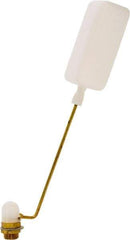 Control Devices - 3/8" Pipe, Brass, Angle Pattern-Single Seat, Mechanical Float Valve - 125 psi, MIP End Connections - USA Tool & Supply