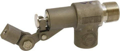 Control Devices - 3/4" Pipe, Stainless Steel, Angle Pattern-Single Seat, Mechanical Float Valve - 85 psi, MIP End Connections - USA Tool & Supply