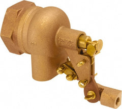 Control Devices - 1-1/2" Pipe, Brass, Angle Pattern-Single Seat, Mechanical Float Valve - Exact Industrial Supply