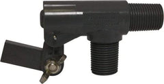 Control Devices - 3/8" Pipe, PVC, Angle Pattern-Double Seat, Mechanical Float Valve - 100 psi, MNPT End Connections - USA Tool & Supply