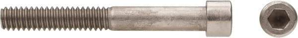 Made in USA - 1/4-20 UNC Hex Socket Drive, Socket Cap Screw - Grade 18-8 Stainless Steel, Uncoated, Partially Threaded, 1-1/2" Length Under Head - USA Tool & Supply