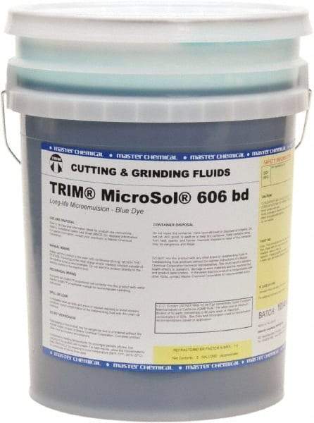 Master Fluid Solutions - Trim MicroSol 606 bd, 5 Gal Pail Cutting & Grinding Fluid - Semisynthetic - USA Tool & Supply