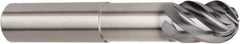 Kennametal - 5/8" Diam, 3/4" LOC, 6 Flute Solid Carbide Ball End Mill - AlTiN Finish, Single End, 6" OAL, 5/8" Shank Diam, Spiral Flute - USA Tool & Supply