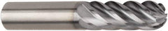 Kennametal - 5/8" Diam, 1-1/4" LOC, 6 Flute Solid Carbide Ball End Mill - AlTiN Finish, Single End, 3-1/2" OAL, 5/8" Shank Diam, Spiral Flute - USA Tool & Supply