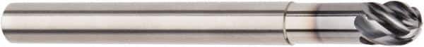 Kennametal - 16mm Diam, 16mm LOC, 6 Flute Solid Carbide Ball End Mill - AlTiN Finish, Single End, 150mm OAL, 16mm Shank Diam, Spiral Flute - USA Tool & Supply
