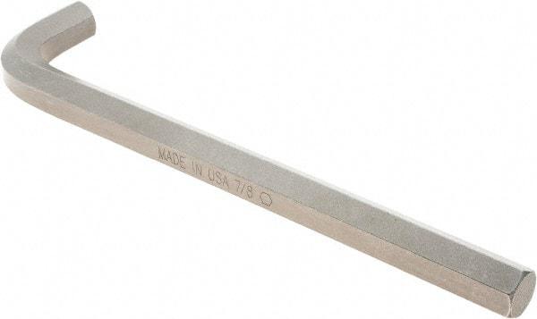 Paramount - 7/8" Hex, Long Arm, Hex Key - 12-45/64" OAL, Protanium High Torque Steel, Inch System of Measurement - USA Tool & Supply