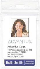 ADVANTUS - Clip-On Badge Holder - Clear - USA Tool & Supply