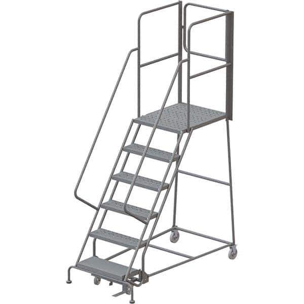 TRI-ARC - Rolling & Wall Mounted Ladders & Platforms Type: Rolling Warehouse Ladder Style: Rolling Platform Ladder - USA Tool & Supply