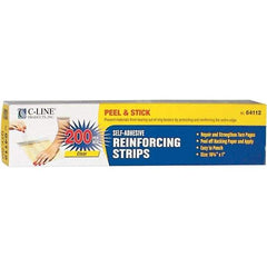 C-LINE - 200 Sheet Capacity, 1 x 10-3/4", Reinforcing Strips - Paper, Clear - USA Tool & Supply
