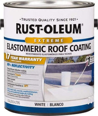 Rust-Oleum - 1 Gal Can White Elastomeric Roof Coating - 65 Sq Ft/Gal Coverage, Mildew Resistant, Long Term Durability & Weather Resistance - USA Tool & Supply