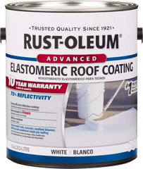 Rust-Oleum - 1 Gal Can White Elastomeric Roof Coating - 65 Sq Ft/Gal Coverage, Mildew Resistant, Long Term Durability & Weather Resistance - USA Tool & Supply