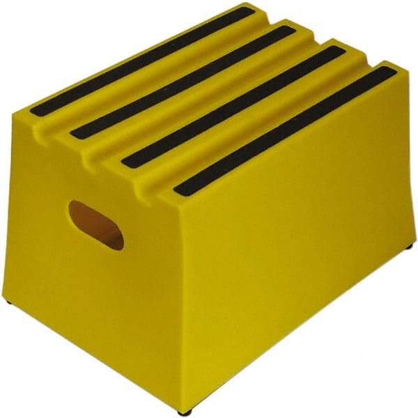 Diversified Plastics - 11-3/4" High x 13-5/8" Wide x 19-1/4" Deep, Yellow Step Stool - 500 Lb Capacity - USA Tool & Supply