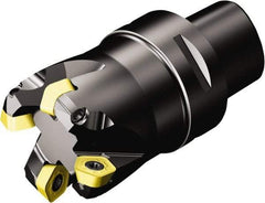 Sandvik Coromant - 51.3mm Cut Diam, 63mm Arbor Hole, 2mm Max Depth of Cut, 19° Indexable Chamfer & Angle Face Mill - 5 Inserts, 419R-1405 Insert, Right Hand Cut, Through Coolant, Series CoroMill 419 - USA Tool & Supply