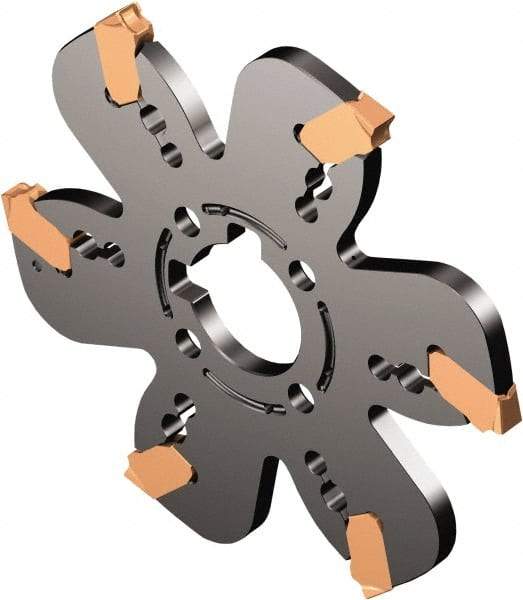 Sandvik Coromant - 0.1181" Cutting Width, 0.9449" Depth of Cut, 80mm Cutter Diam, 0.3937" Hole Diam, Indexable Slotting Cutter - 0.3937" Shank Diam, QD..X..C Toolholder, Right Hand Cutting Direction - USA Tool & Supply