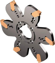 Sandvik Coromant - 0.0787" Cutting Width, 1.1811" Depth of Cut, 100mm Cutter Diam, 0.8661" Hole Diam, Indexable Slotting Cutter - 0.8661" Shank Diam, QD..X..C Toolholder, Right Hand Cutting Direction - USA Tool & Supply