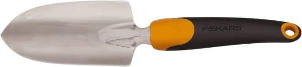 Fiskars - Handheld Trowel - 6" Plastic Overmold Handle, Cast Aluminum Blade, 12" OAL - USA Tool & Supply