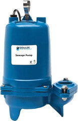 Goulds Pumps - 2 hp, 200 Amp Rating, 200 Volts, Single Speed Continuous Duty Operation, Sewage Pump - 3 Phase, Cast Iron Housing - USA Tool & Supply