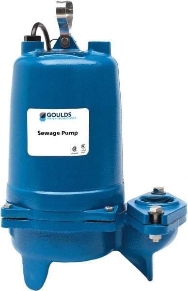 Goulds Pumps - 1 hp, 460 Amp Rating, 460 Volts, Single Speed Continuous Duty Operation, Sewage Pump - 3 Phase, Cast Iron Housing - USA Tool & Supply